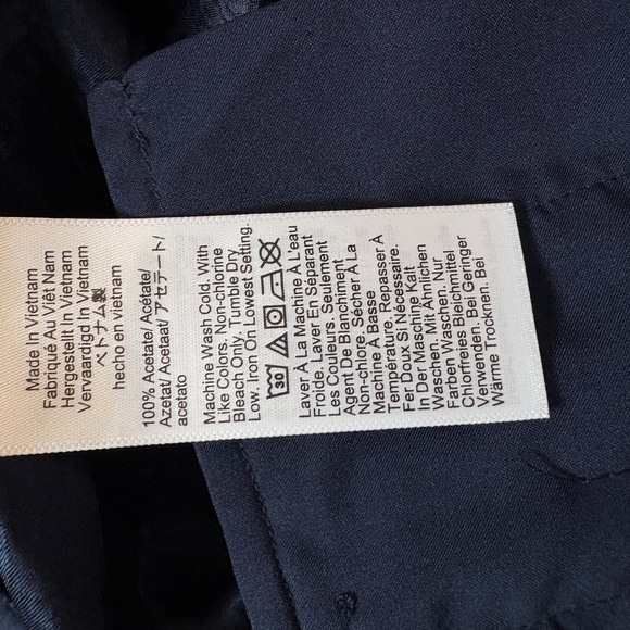 J. Crew Stratus Pant in Textured Satin - Navy, L - Picture 8 of 8